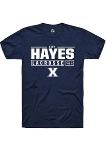 Lily Hayes  Xavier Musketeers Navy Blue Rally NIL Stacked Box Short Sleeve T Shirt