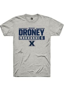 Megan Droney  Xavier Musketeers Ash Rally NIL Stacked Box Short Sleeve T Shirt