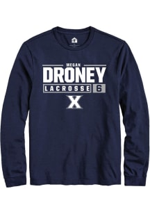 Megan Droney  Xavier Musketeers Navy Blue Rally NIL Stacked Box Long Sleeve T Shirt