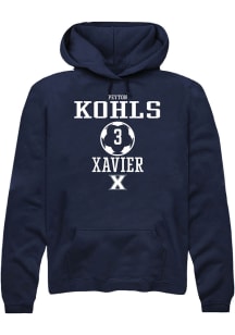 Peyton Kohls  Rally Xavier Musketeers Mens Navy Blue NIL Sport Icon Long Sleeve Hoodie