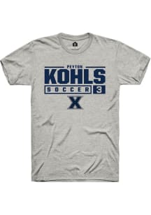 Peyton Kohls  Xavier Musketeers Ash Rally NIL Stacked Box Short Sleeve T Shirt