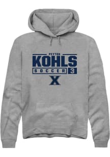 Peyton Kohls  Rally Xavier Musketeers Mens Graphite NIL Stacked Box Long Sleeve Hoodie