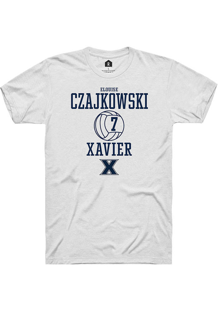 Elouise Czajkowski  Xavier Musketeers White Rally NIL Sport Icon Short Sleeve T Shirt