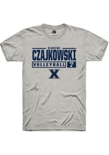 Elouise Czajkowski  Xavier Musketeers Ash Rally NIL Stacked Box Short Sleeve T Shirt