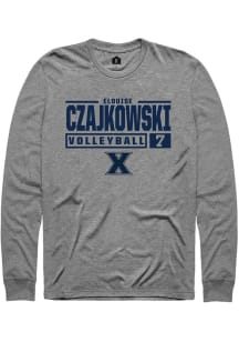 Elouise Czajkowski  Xavier Musketeers Graphite Rally NIL Stacked Box Long Sleeve T Shirt