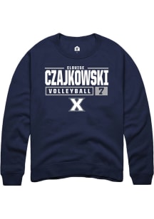 Elouise Czajkowski  Rally Xavier Musketeers Mens Navy Blue NIL Stacked Box Long Sleeve Crew Swea..