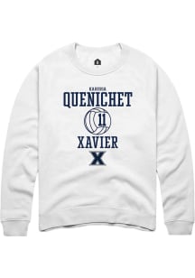 Karissa Quenichet  Rally Xavier Musketeers Mens White NIL Sport Icon Long Sleeve Crew Sweatshirt