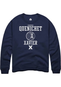 Karissa Quenichet  Rally Xavier Musketeers Mens Navy Blue NIL Sport Icon Long Sleeve Crew Sweats..