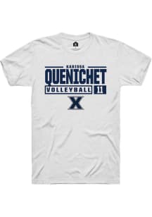 Karissa Quenichet  Xavier Musketeers White Rally NIL Stacked Box Short Sleeve T Shirt