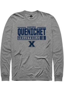 Karissa Quenichet  Xavier Musketeers Graphite Rally NIL Stacked Box Long Sleeve T Shirt