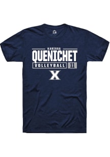 Karissa Quenichet  Xavier Musketeers Navy Blue Rally NIL Stacked Box Short Sleeve T Shirt