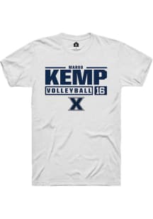 Margo Kemp  Xavier Musketeers White Rally NIL Stacked Box Short Sleeve T Shirt