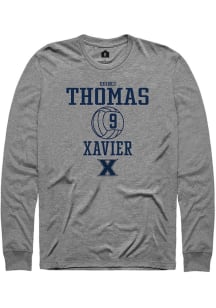 Quinci Thomas  Xavier Musketeers Graphite Rally NIL Sport Icon Long Sleeve T Shirt