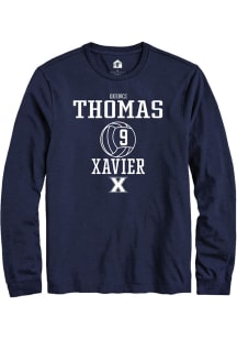 Quinci Thomas  Xavier Musketeers Navy Blue Rally NIL Sport Icon Long Sleeve T Shirt