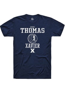 Quinci Thomas  Xavier Musketeers Navy Blue Rally NIL Sport Icon Short Sleeve T Shirt