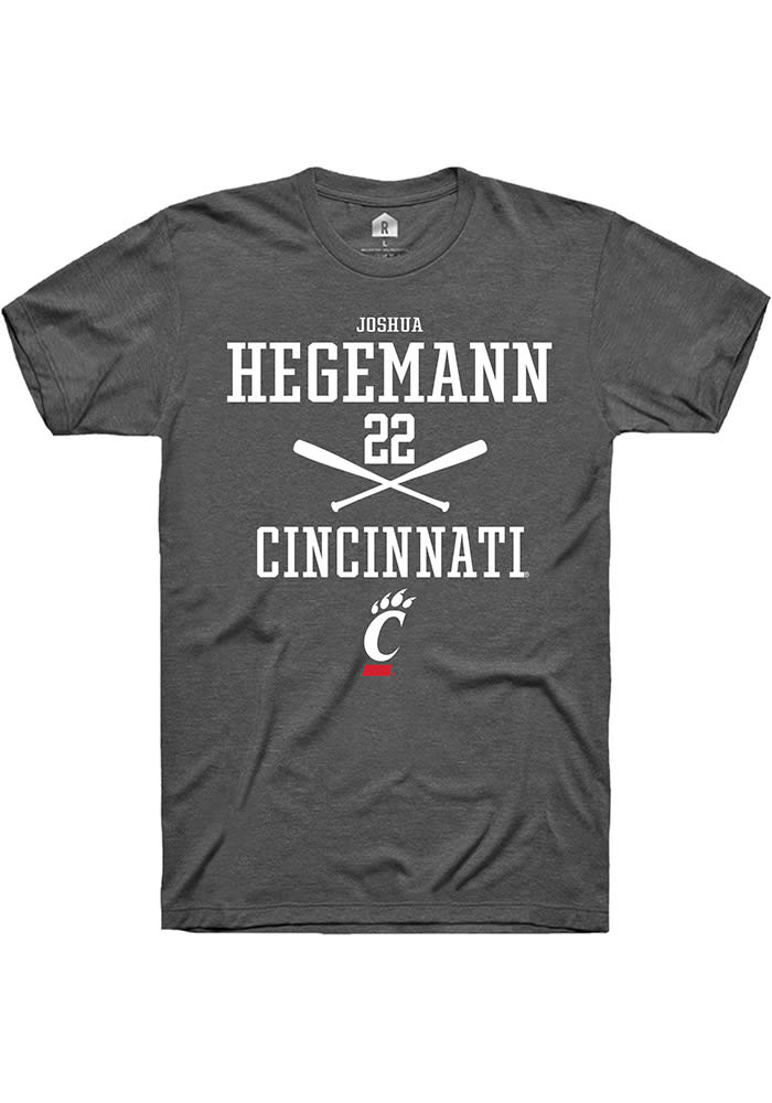 Joshua Hegemann Cincinnati Bearcats Grey Rally NIL Sport Icon Short Sleeve T Shirt