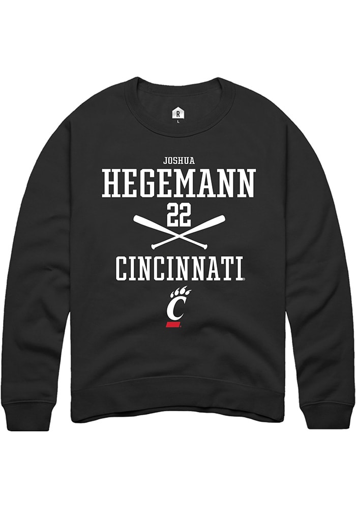 Joshua Hegemann Rally Cincinnati Bearcats Mens Black NIL Sport Icon Long Sleeve Crew Sweatshirt