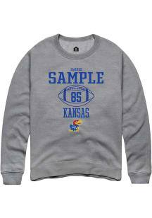 Jarred Sample  Rally Kansas Jayhawks Mens Graphite NIL Sport Icon Long Sleeve Crew Sweatshirt