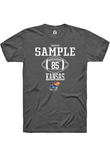 Jarred Sample  Kansas Jayhawks Dark Grey Rally NIL Sport Icon Short Sleeve T Shirt
