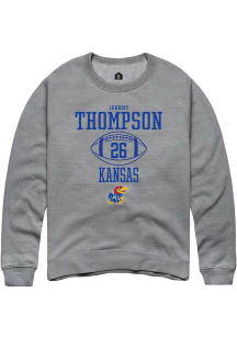 Johnny Thompson  Rally Kansas Jayhawks Mens Graphite NIL Sport Icon Long Sleeve Crew Sweatshirt