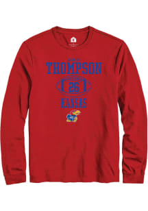 Johnny Thompson  Kansas Jayhawks Red Rally NIL Sport Icon Long Sleeve T Shirt