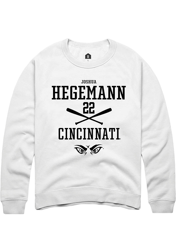 Joshua Hegemann Rally Cincinnati Bearcats Mens White NIL Sport Icon Long Sleeve Crew Sweatshirt