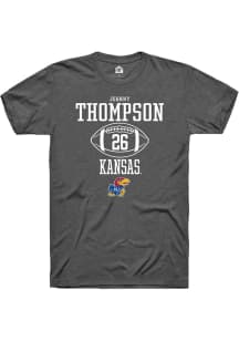 Johnny Thompson  Kansas Jayhawks Dark Grey Rally NIL Sport Icon Short Sleeve T Shirt