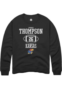 Johnny Thompson  Rally Kansas Jayhawks Mens Black NIL Sport Icon Long Sleeve Crew Sweatshirt