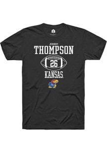 Johnny Thompson  Kansas Jayhawks Black Rally NIL Sport Icon Short Sleeve T Shirt
