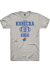 Keaton Kubecka  Kansas Jayhawks Ash Rally NIL Sport Icon Short Sleeve T Shirt