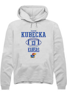 Keaton Kubecka  Rally Kansas Jayhawks Mens White NIL Sport Icon Long Sleeve Hoodie