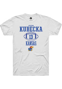 Keaton Kubecka  Kansas Jayhawks White Rally NIL Sport Icon Short Sleeve T Shirt
