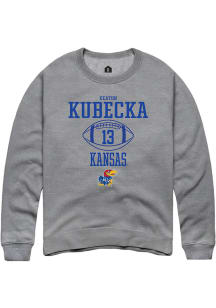 Keaton Kubecka  Rally Kansas Jayhawks Mens Graphite NIL Sport Icon Long Sleeve Crew Sweatshirt