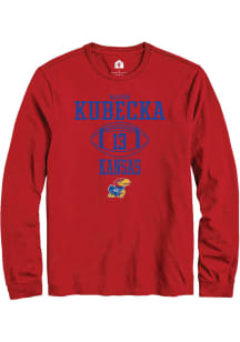 Keaton Kubecka  Kansas Jayhawks Red Rally NIL Sport Icon Long Sleeve T Shirt