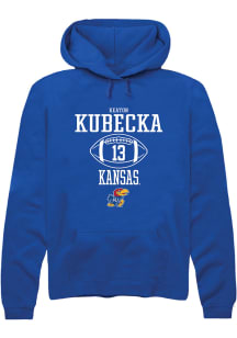 Keaton Kubecka  Rally Kansas Jayhawks Mens Blue NIL Sport Icon Long Sleeve Hoodie