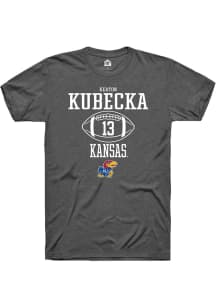 Keaton Kubecka  Kansas Jayhawks Dark Grey Rally NIL Sport Icon Short Sleeve T Shirt