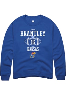 Logan Brantley  Rally Kansas Jayhawks Mens Blue NIL Sport Icon Long Sleeve Crew Sweatshirt