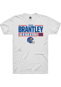 Logan Brantley  Kansas Jayhawks White Rally NIL Stacked Box Short Sleeve T Shirt