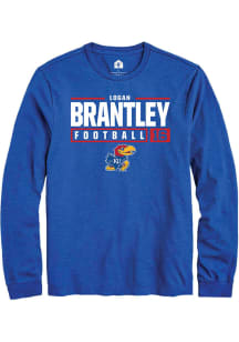 Logan Brantley  Kansas Jayhawks Blue Rally NIL Stacked Box Long Sleeve T Shirt