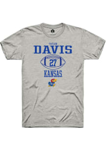 Taylor Davis  Kansas Jayhawks Ash Rally NIL Sport Icon Short Sleeve T Shirt