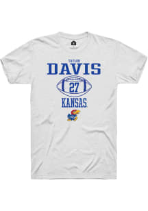 Taylor Davis  Kansas Jayhawks White Rally NIL Sport Icon Short Sleeve T Shirt