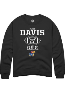 Taylor Davis  Rally Kansas Jayhawks Mens Black NIL Sport Icon Long Sleeve Crew Sweatshirt