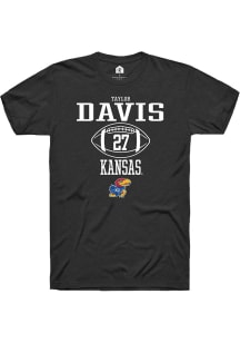 Taylor Davis  Kansas Jayhawks Black Rally NIL Sport Icon Short Sleeve T Shirt