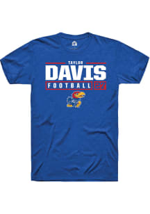 Taylor Davis  Kansas Jayhawks Blue Rally NIL Stacked Box Short Sleeve T Shirt