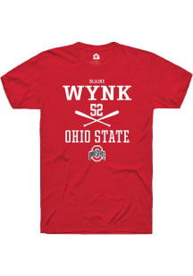 Blaine Wynk  Ohio State Buckeyes Red Rally NIL Sport Icon Short Sleeve T Shirt