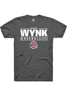 Blaine Wynk  Ohio State Buckeyes Dark Grey Rally NIL Stacked Box Short Sleeve T Shirt