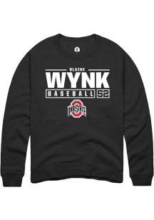 Blaine Wynk  Rally Ohio State Buckeyes Mens Black NIL Stacked Box Long Sleeve Crew Sweatshirt