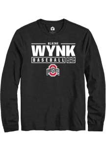 Blaine Wynk  Ohio State Buckeyes Black Rally NIL Stacked Box Long Sleeve T Shirt