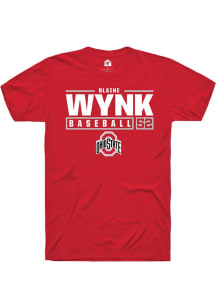 Blaine Wynk  Ohio State Buckeyes Red Rally NIL Stacked Box Short Sleeve T Shirt