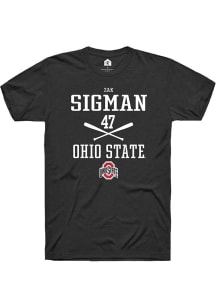 Zak Sigman  Ohio State Buckeyes Black Rally NIL Sport Icon Short Sleeve T Shirt